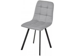 Стул РИЧИ, цвет H-09 Светло-серый, велюр / черный каркас М-City