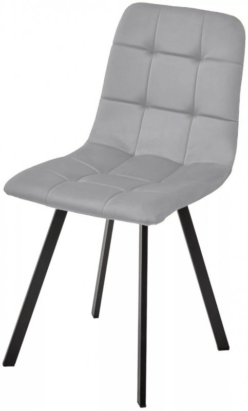 Стул РИЧИ, цвет H-09 Светло-серый, велюр / черный каркас М-City