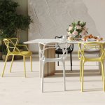 Комплект из 4-х стульев Masters прозрачный серый