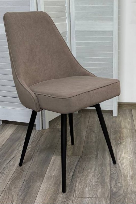 Стул БЕРТИ 360 град. поворот. B5 Капучино, велюр / черный каркас, М-City