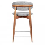 Стул полубарный Lucas светло-серый букле, ножки цвета орех