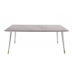 Стол обеденный Рио Гранд MC232-180WH, 180х90х76 см, белая керамика/золото