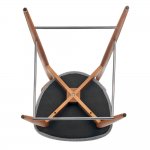 Стул полубарный Lucas светло-серый букле, ножки цвета орех