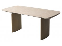 Стол CALVIN 180 MATTE ROME TRAVERTINE SOLID CERAMIC / Серый дуб, ®DISAUR