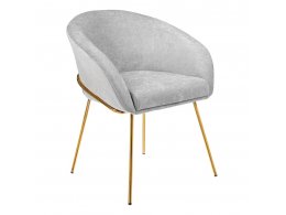 Стул-полукресло Martin серый шенилл, золотые ножки