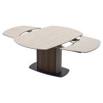 Стол DAGFINN 150 TL-314 поворотная система раскладки, исп. керамика на стекле / Кофе/ Орех, ®DISAUR