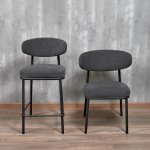 Стул полубарный Lucas 2 серый шенилл с чёрными ножками