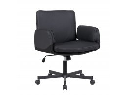 Кресло офисное TopChairs Foldo с откидными подлокотниками черное