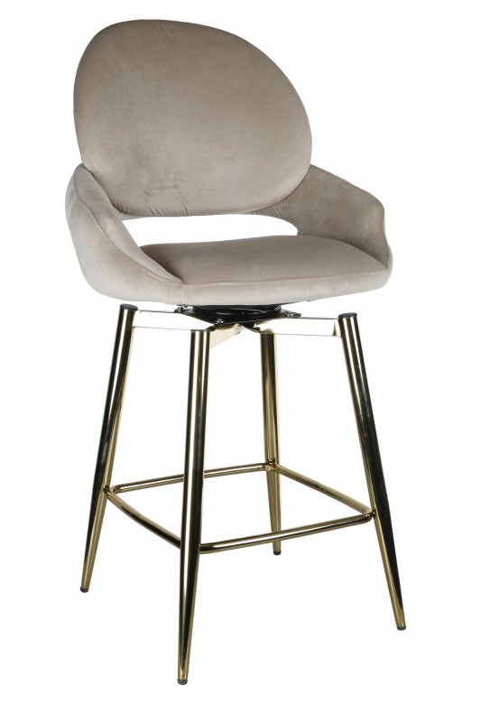 Стул барный Виола BS1376-BG-2, 55х46х105 см, бежевый/золото