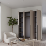 Шкаф Бостон 1600*2200*520 (Бежевый / Глиняно серый)