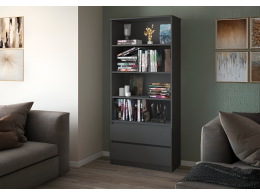 Стеллаж Мальм 2 ящика (804х1800х350) Графит