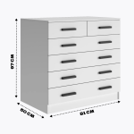 Комод Бостон 810*970*500 с 4+2 ящика (Белый)