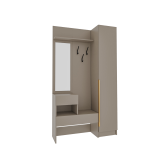 Набор прихожая Голд Бостон(вешалка В1 + пенал П 400)(Бежевый(Глинянный/серый)