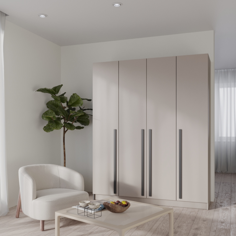 Шкаф Бостон 1600*2200*520 (Бежевый / Глиняно серый)