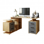 Компьютерный стол угловой СКМУ-3 дуб крафт золотой/графит серый