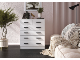 Комод Бостон 810*970*500 с 4+2 ящика (Белый)