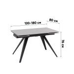 Стол раздвижной Лоуренс 120-180х80х76 см SnowMountainStone керамика