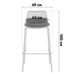 Стул барный Louran с подушкой чёрный