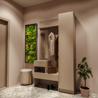 Набор прихожая Голд Бостон(вешалка В1 + пенал П 400)(Бежевый(Глинянный/серый)