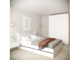 Кровать Астра (с ящиками) белый  1600х2000