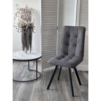 Стул ДАРЛИНГ 360 град. поворот. B28 Темно-серый, велюр / черный каркас, М-City