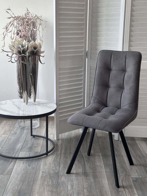 Стул ДАРЛИНГ 360 град. поворот. B28 Темно-серый, велюр / черный каркас, М-City