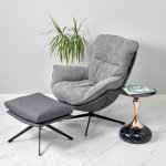 Кресло HUG тёмно-серый, экокожа, шенилл