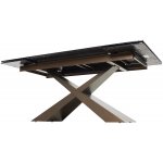 Стол ARKELL 180 GREY, стекло BUBBLE  / Шоколадное золото каркас ®DISAUR