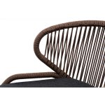 "Милан" стул плетеный из роупа, каркас из стали коричневый (RAL8016), роуп коричневый круглый, ткань темно-серая 027 "Милан" стул плетеный из роупа, каркас из стали коричневый (RAL8016), роуп коричневый круглый, ткань темно-серая 027