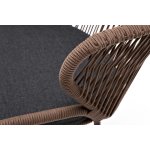 "Милан" стул плетеный из роупа, каркас из стали коричневый (RAL8016), роуп коричневый круглый, ткань темно-серая 027 "Милан" стул плетеный из роупа, каркас из стали коричневый (RAL8016), роуп коричневый круглый, ткань темно-серая 027