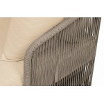 "Альбано" диван 3-местный плетеный из роупа, каркас алюминий светло-серый (RAL7035) муар, роуп серый меланж круглый, ткань Mossle светло-бежева