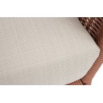 "Фиджи" кресло плетеное из роупа, каркас алюминий коричневый (RAL8016) муар, роуп красный (8372) круглый tex, ткань Mossle бежевая