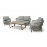 "Прато" лаунж-зона из искусственного ротанга на 4 персоны, цвет светло-серый
