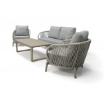 "Прато" лаунж-зона из искусственного ротанга на 4 персоны, цвет светло-серый