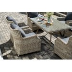 "Неаполь" обеденная группа плетеная из искусственного ротанга, цвет соломенный
