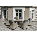 "Неаполь" обеденная группа плетеная из искусственного ротанга, цвет соломенный