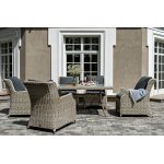 "Неаполь" обеденная группа плетеная из искусственного ротанга, цвет соломенный