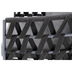 "Диего" кресло плетеное из роупа, каркас алюминий темно-серый (RAL7024) муар, роуп темно-серый круглый, ткань темно-серая 027