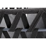 "Диего" кресло плетеное из роупа, каркас алюминий темно-серый (RAL7024) муар, роуп темно-серый круглый, ткань темно-серая 027