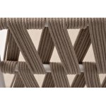 "Диего" диван 2-местный плетеный из роупа, основание дуб, каркас алюминий светло-серый (RAL7035) шагрень, роуп бежевый круглый, ткань бежева