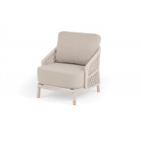 "Верона" кресло плетеное из роупа, каркас алюминий белый муар, роуп бежевый круглый, ткань бежевая 15052 "Верона" кресло плетеное из роупа, каркас алюминий белый муар, роуп бежевый круглый, ткань бежевая 15052