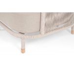 "Верона" кресло плетеное из роупа, каркас алюминий белый муар, роуп бежевый круглый, ткань бежевая 15052