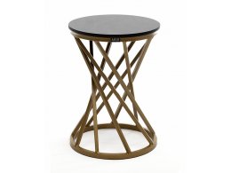 "Сантьяго" журнальный стол из HPL круглый Ø40 H55, каркас из стали золотой, цвет столешницы "серый гранит" "Сантьяго" журнальный стол из HPL круглый Ø40 H55, каркас из стали золотой, цвет столешницы "серый гранит"