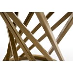 "Сантьяго" журнальный стол из HPL круглый Ø40 H55, каркас из стали золотой, цвет столешницы "серый гранит"