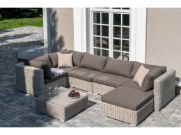 "Лунго" трансформирующаяся лаунж-зона из искусственного ротанга, цвет бежевый "Лунго" трансформирующаяся лаунж-зона из искусственного ротанга, цвет бежевый