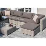 "Лунго" трансформирующаяся лаунж-зона из искусственного ротанга, цвет бежевый