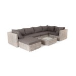 "Лунго" трансформирующаяся лаунж-зона из искусственного ротанга, цвет бежевый