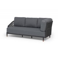 "Верона" правый-угол модуль плетеный из роупа, каркас алюминий темно-серый (RAL7024) муар, роуп темно-серый круглый, ткань темно-серая 027, L220