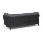 "Верона" правый-угол модуль плетеный из роупа, каркас алюминий темно-серый (RAL7024) муар, роуп темно-серый круглый, ткань темно-серая 027, L220