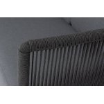 "Верона" правый-угол модуль плетеный из роупа, каркас алюминий темно-серый (RAL7024) муар, роуп темно-серый круглый, ткань темно-серая 027, L220